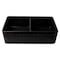 Alfi Brand Black Matte Smooth Apron 33" x 18" Double Bowl Fireclay Farm Sink ABF3318D-BM - alternate 6